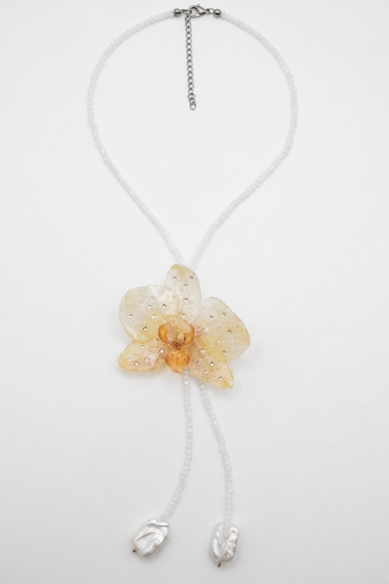 Crystal orchid necklace