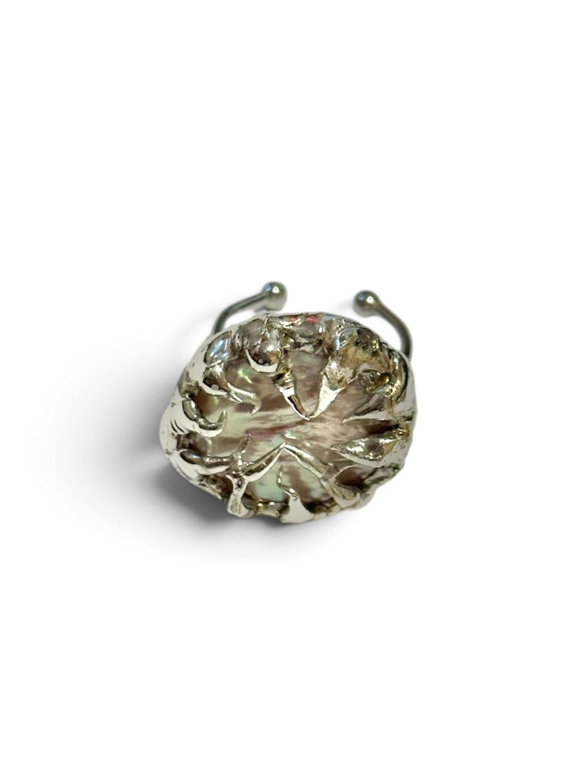 Pink baroque pearl ring