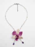Dendrobium orchid necklace