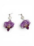 Violet orchid earrings
