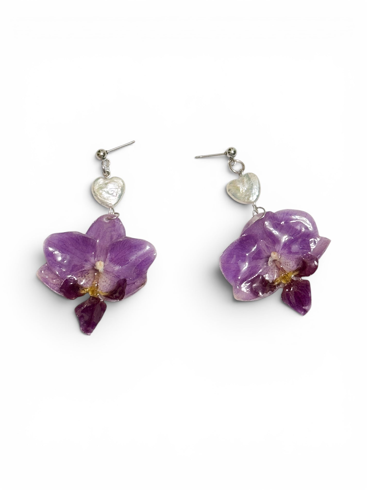 Violet orchid earrings