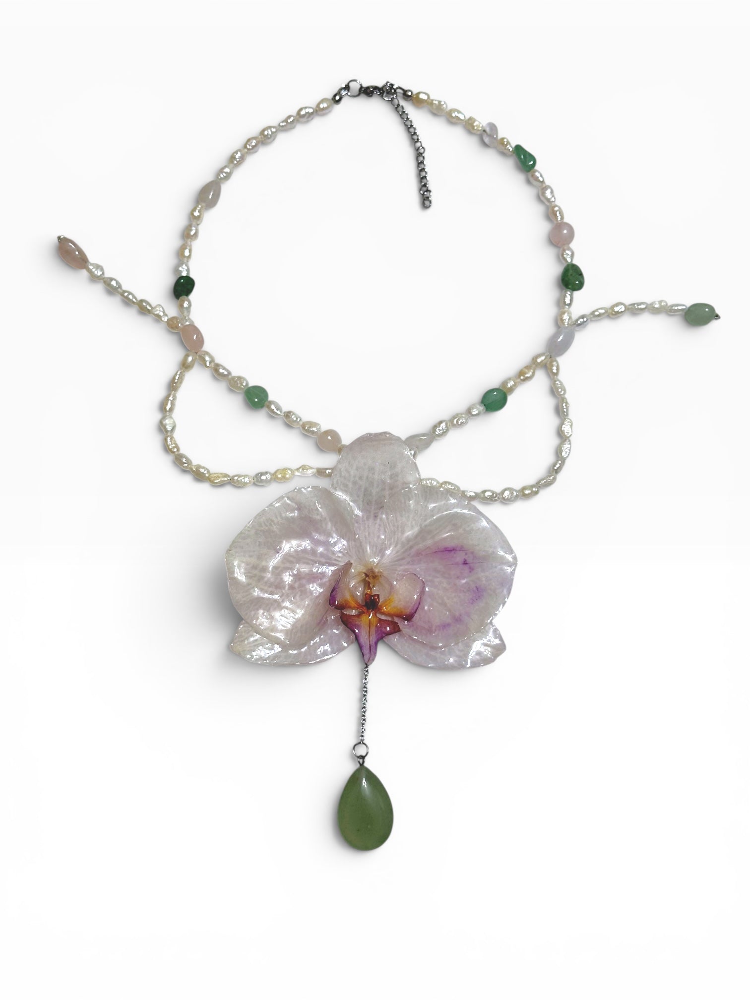 Blushing orchid necklace