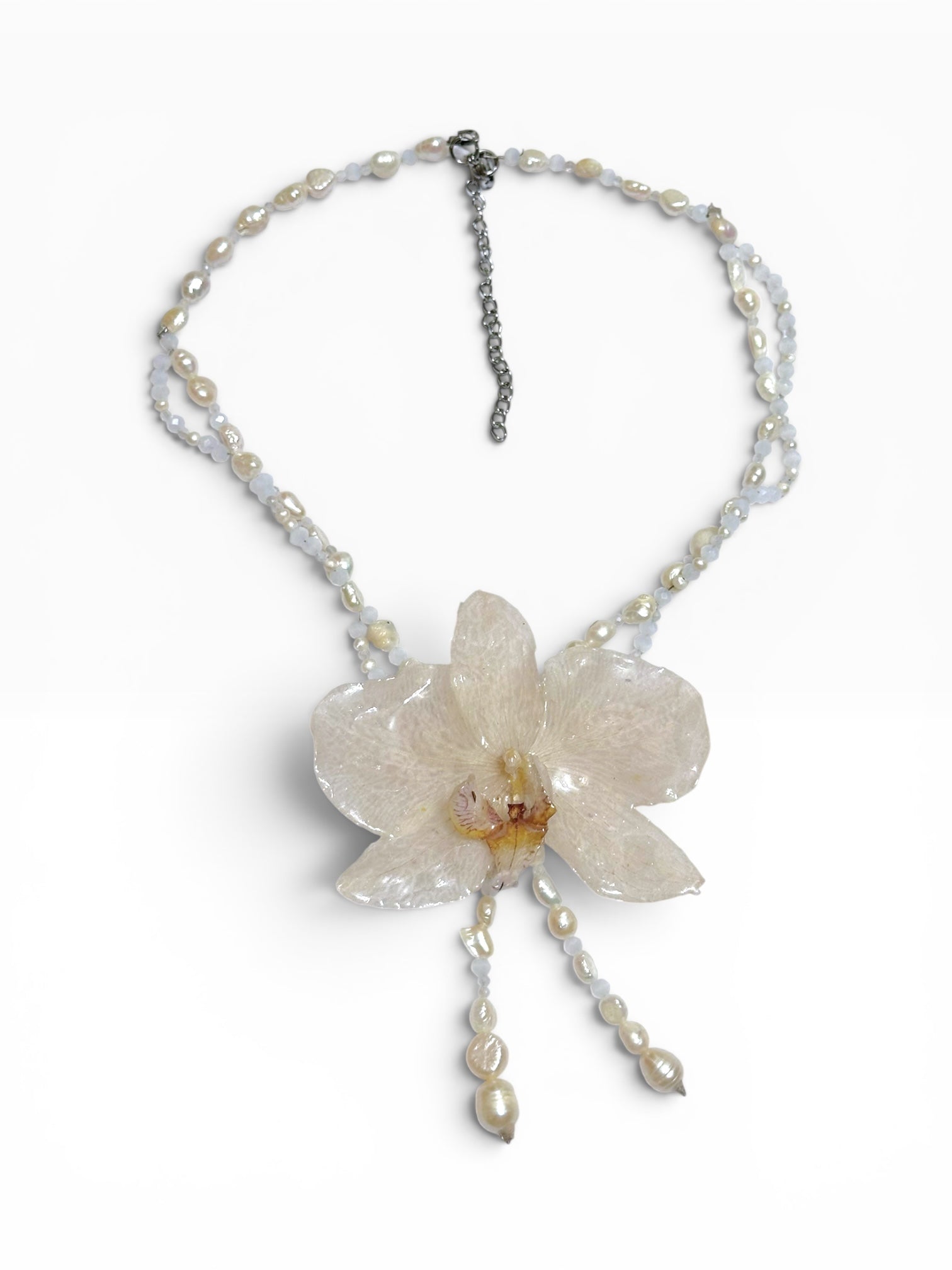 Crystalline orchid necklace