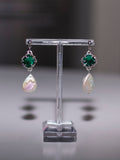 Green crystal earrings
